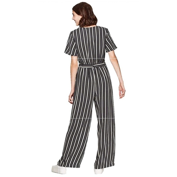 Striped belted jumpsuit - Picture 2 of 2